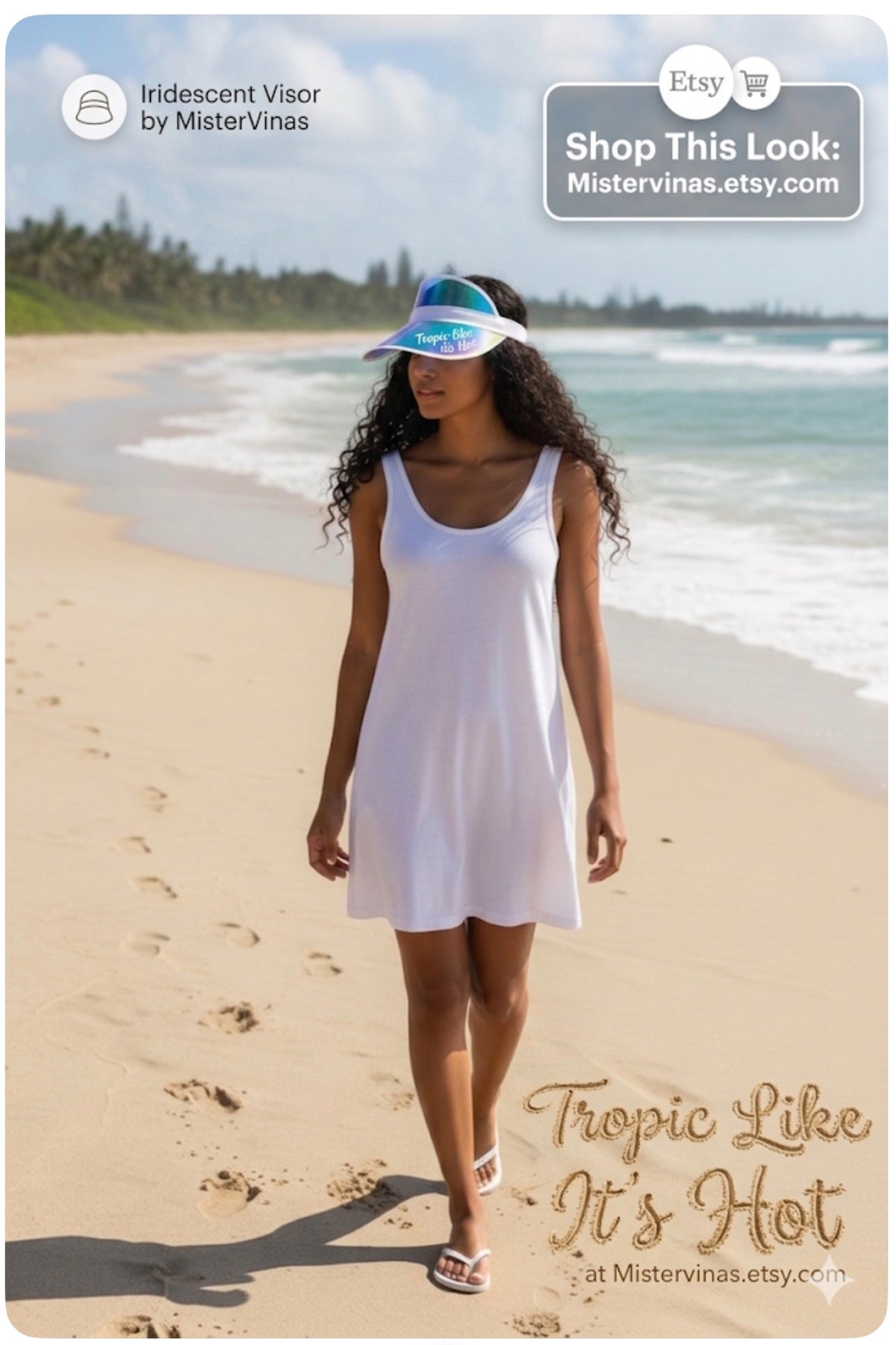 Tropic Like It’s Hot – Iridescent Holographic Sun Visor