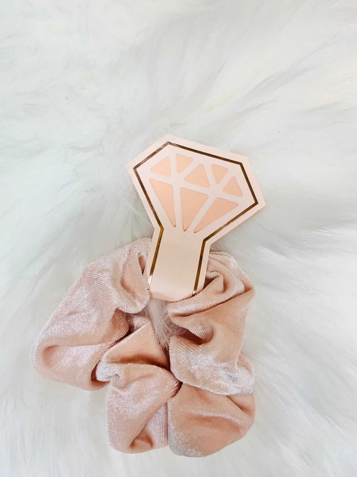 Blush Velvet Scrunchie: Soft Pink Hair Tie