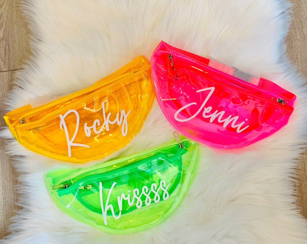 Personalized Clear Fanny Pack: Bachelorette Party Belt Bag