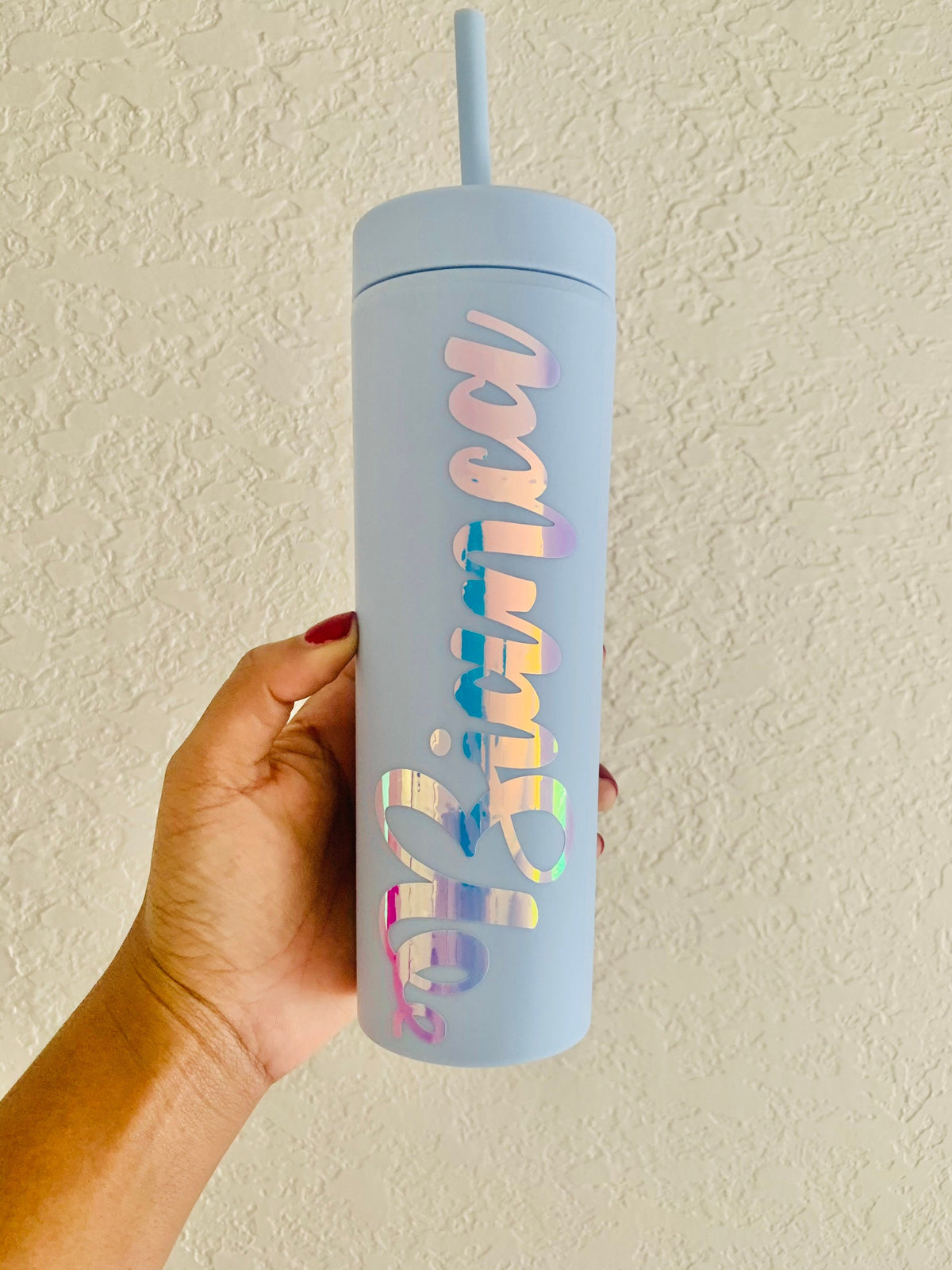 Personalized 16oz Double Wall Plastic Tumblers w. Straw Gift Ideas for Friend, Party Pool Beach Birthday Booze | Mother's Day Gift