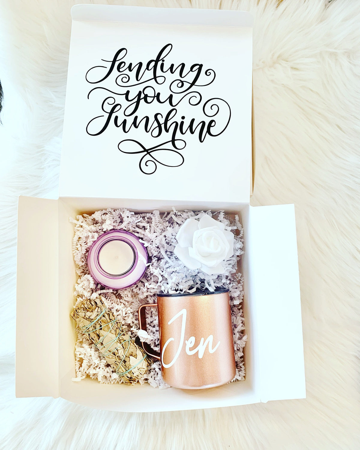 Sending Sunshine Gift Box: Personalized Insulated Mug Care Package