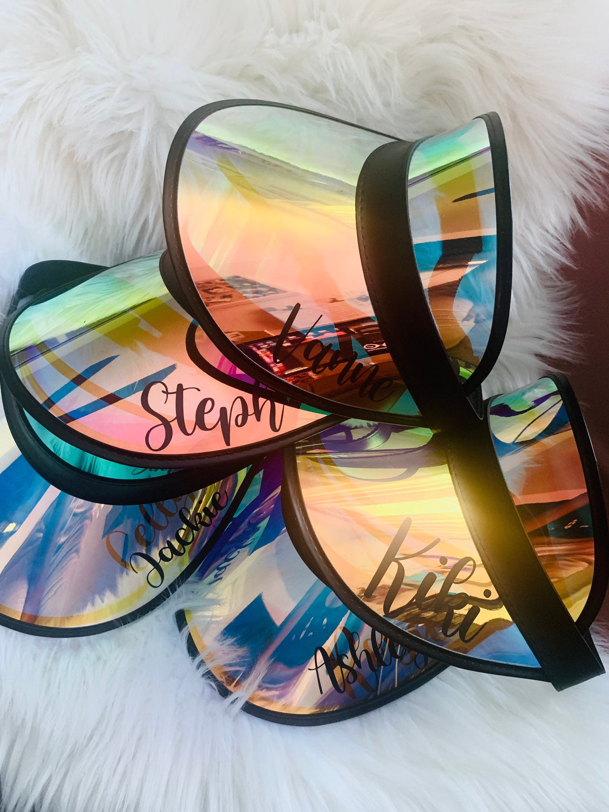 Custom Bachelorette Party Visors: Retro Beach Sun Visors