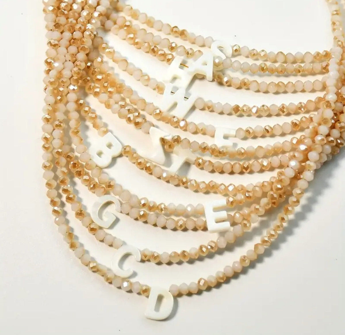 Initial Beaded Necklace | Custom Letter Bridesmaid Gift