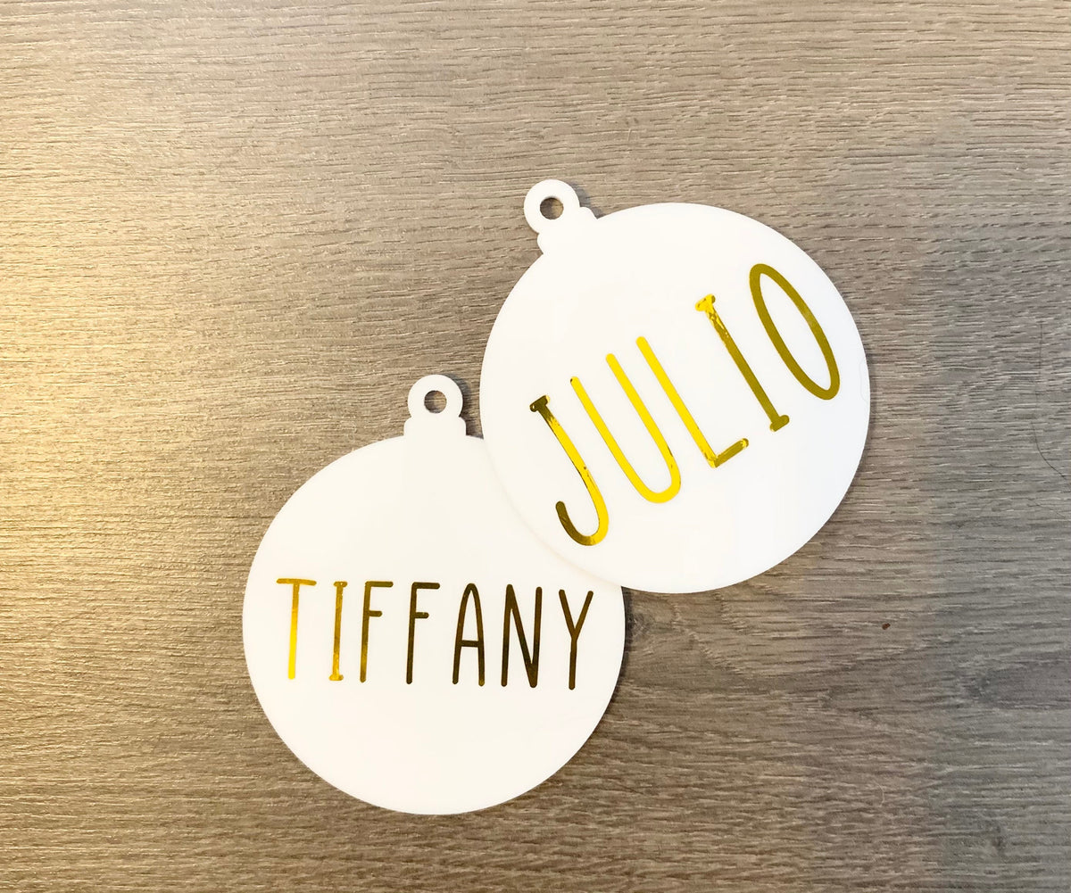 Personalized Acrylic Christmas Ornament: Family Name Holiday Decoration