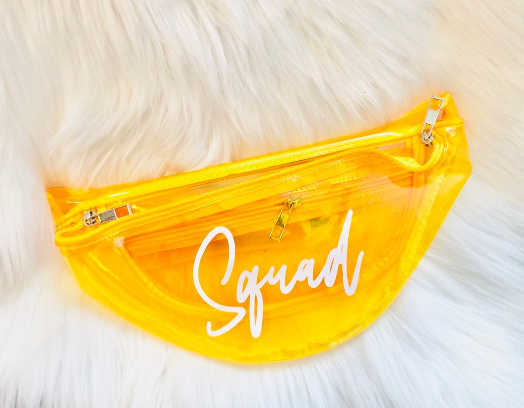 Squad Clear Fanny Packs | Bachelorette Party Accessories | Personalized Fanny Packs | See through bachelorette fanny packs