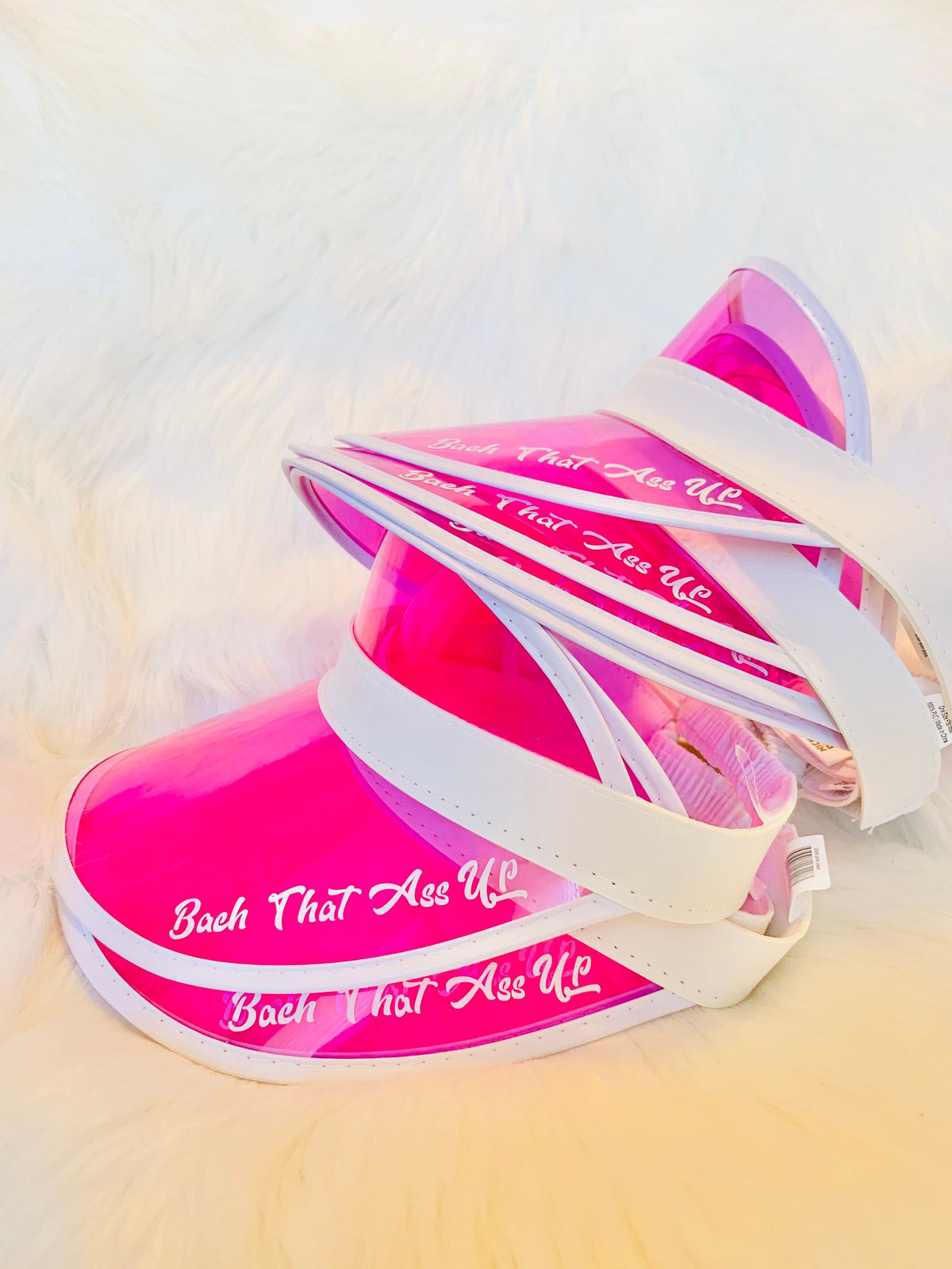 Bach That Ass Up Bachelorette Visor, Iridescent Party Sun Visor