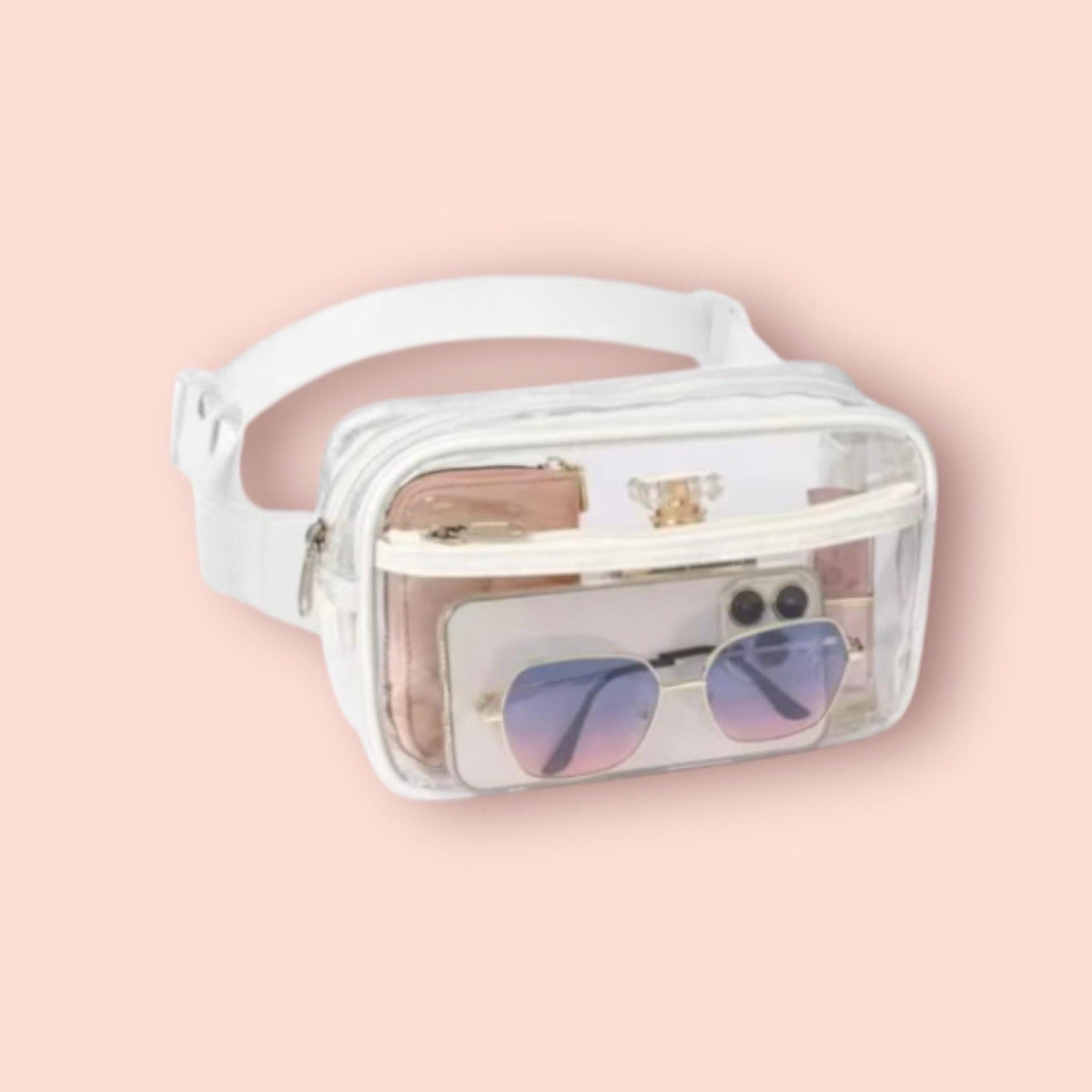 Clear Stadium-Approved Fanny Pack – Transparent Waist Bag with Adjustable Strap, Festival and Concert Ready