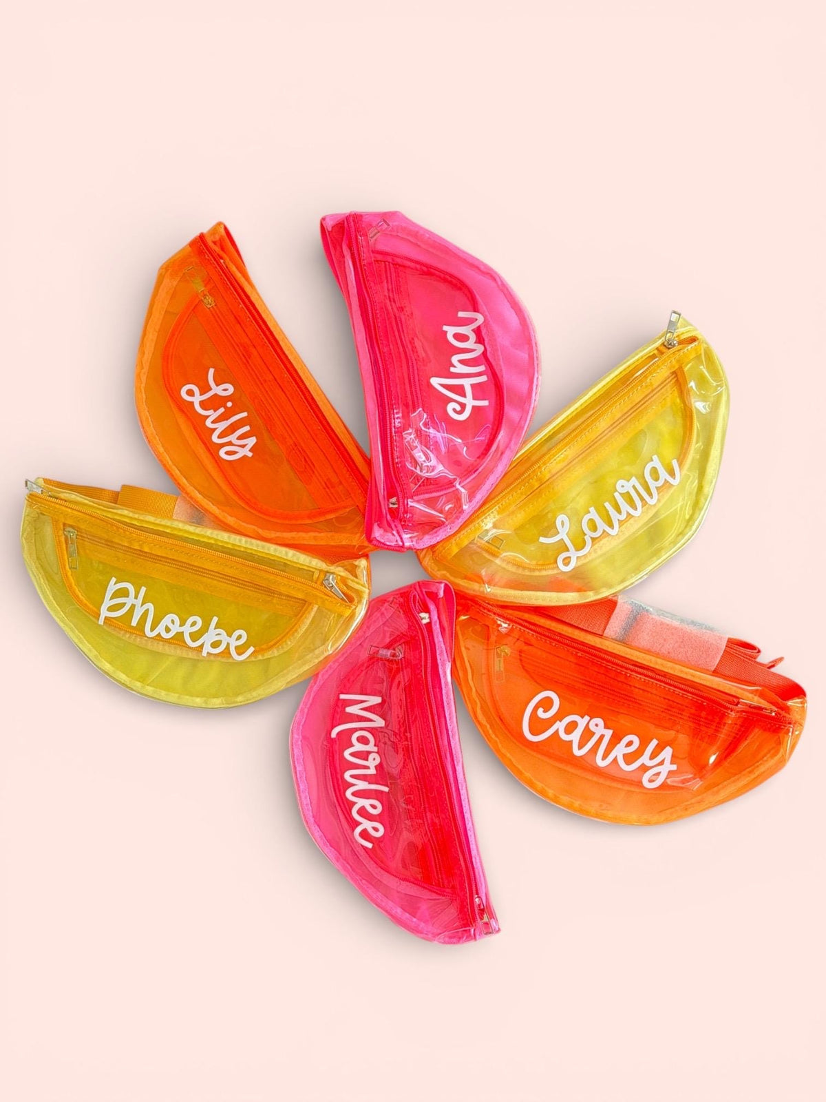 Personalized Clear Fanny Pack: Vibrant Cursive Bachelorette Party Accessory