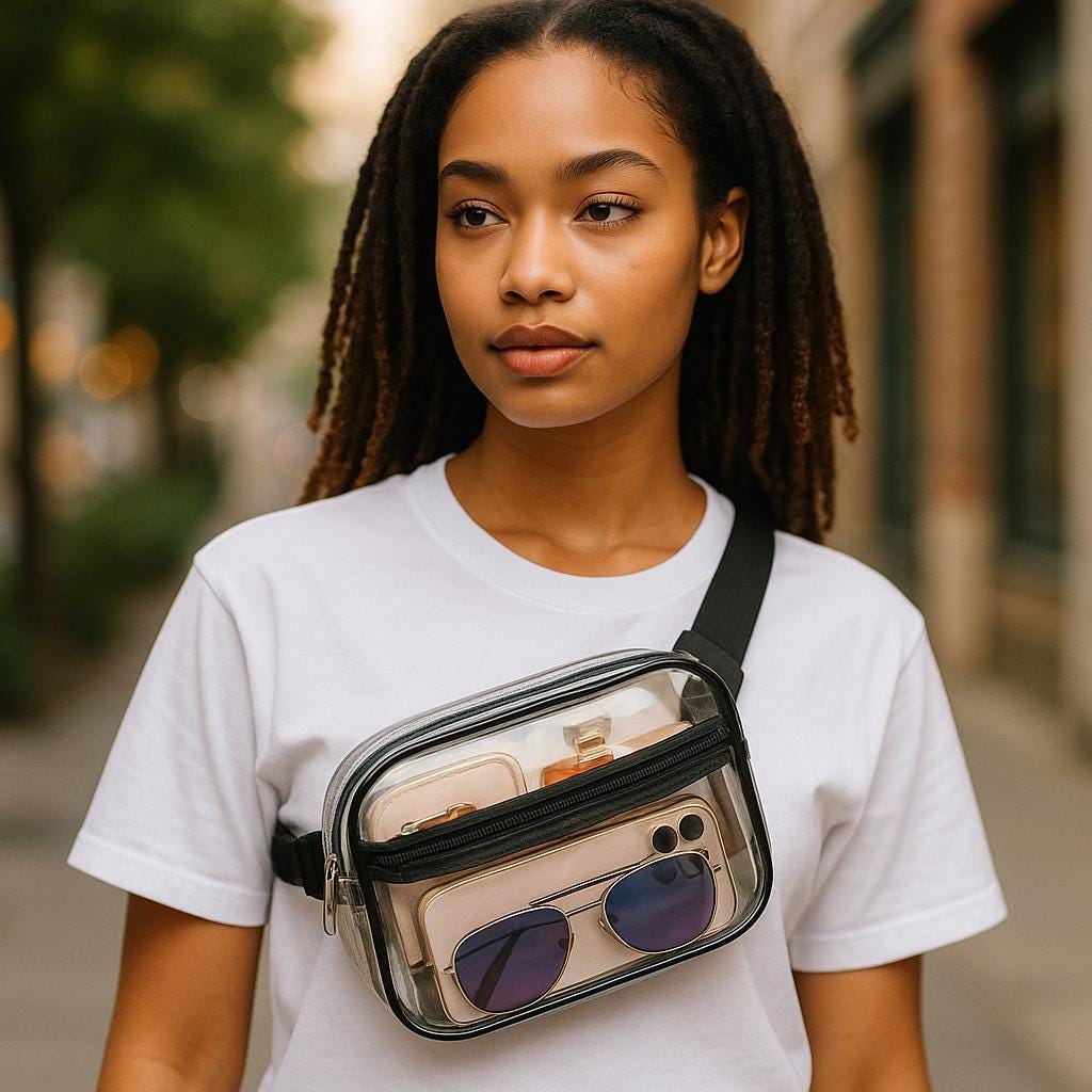 Clear Stadium Fanny Pack: Waterproof PVC Waist Bag with Adjustable Strap