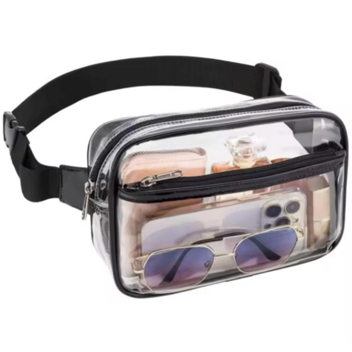 Clear Stadium Fanny Pack: Waterproof PVC Waist Bag with Adjustable Strap