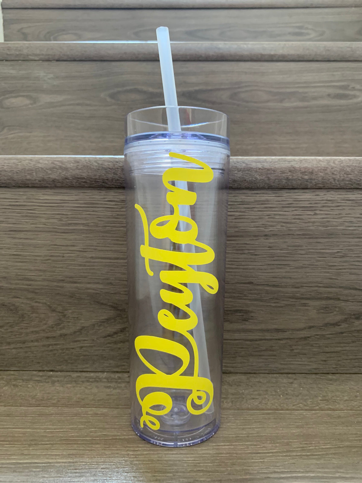Personalized Acrylic Tumbler with Straw | Custom Name Vinyl Cup