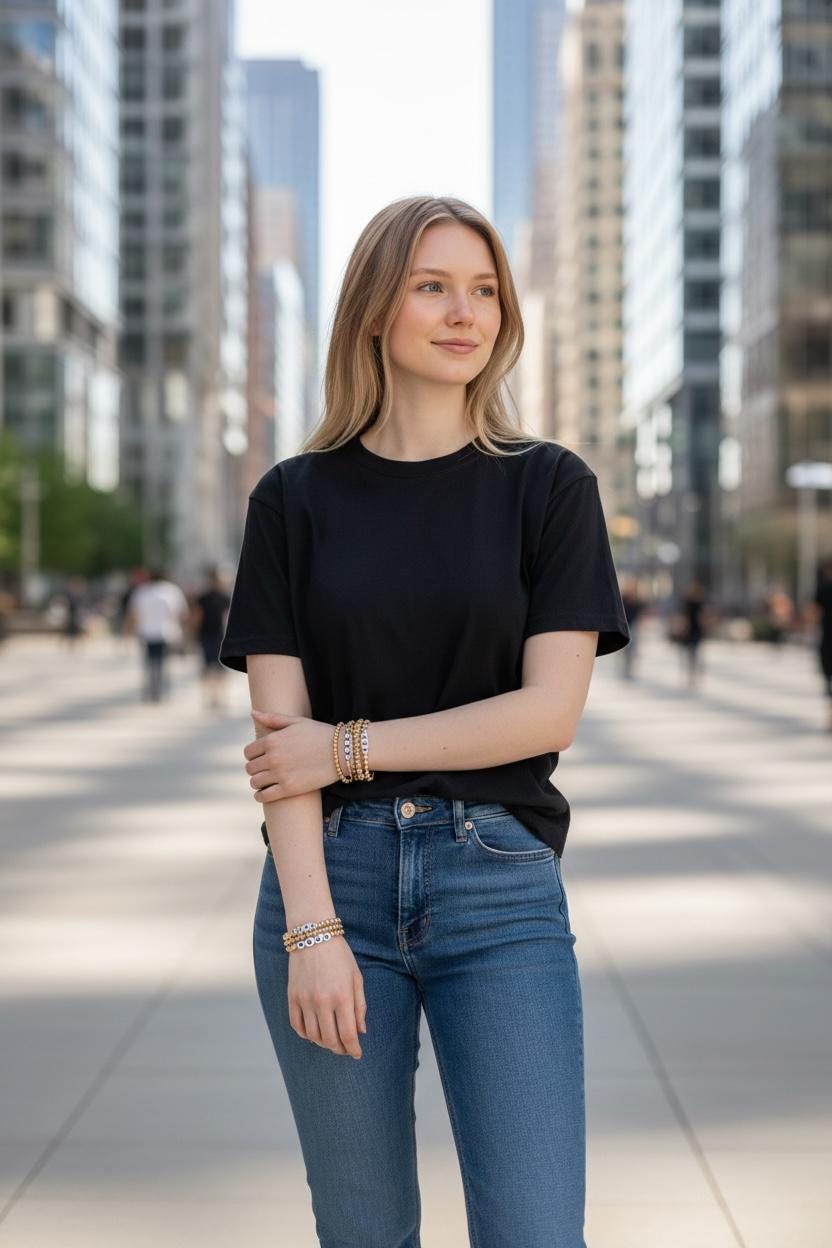 Gold Beaded Bracelet Set, Personalized Word, Initial Stacking Bracelets