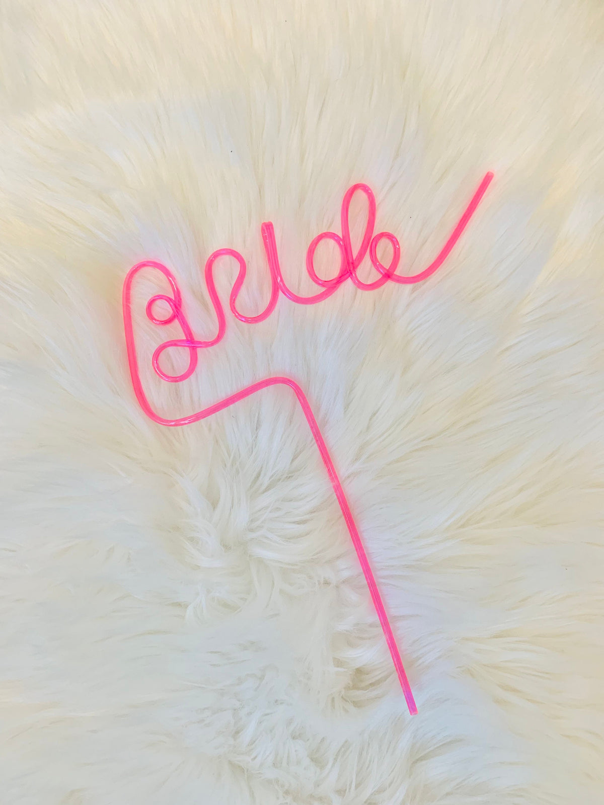 Pink Bride Script Straw: Bachelorette Party Drinkware