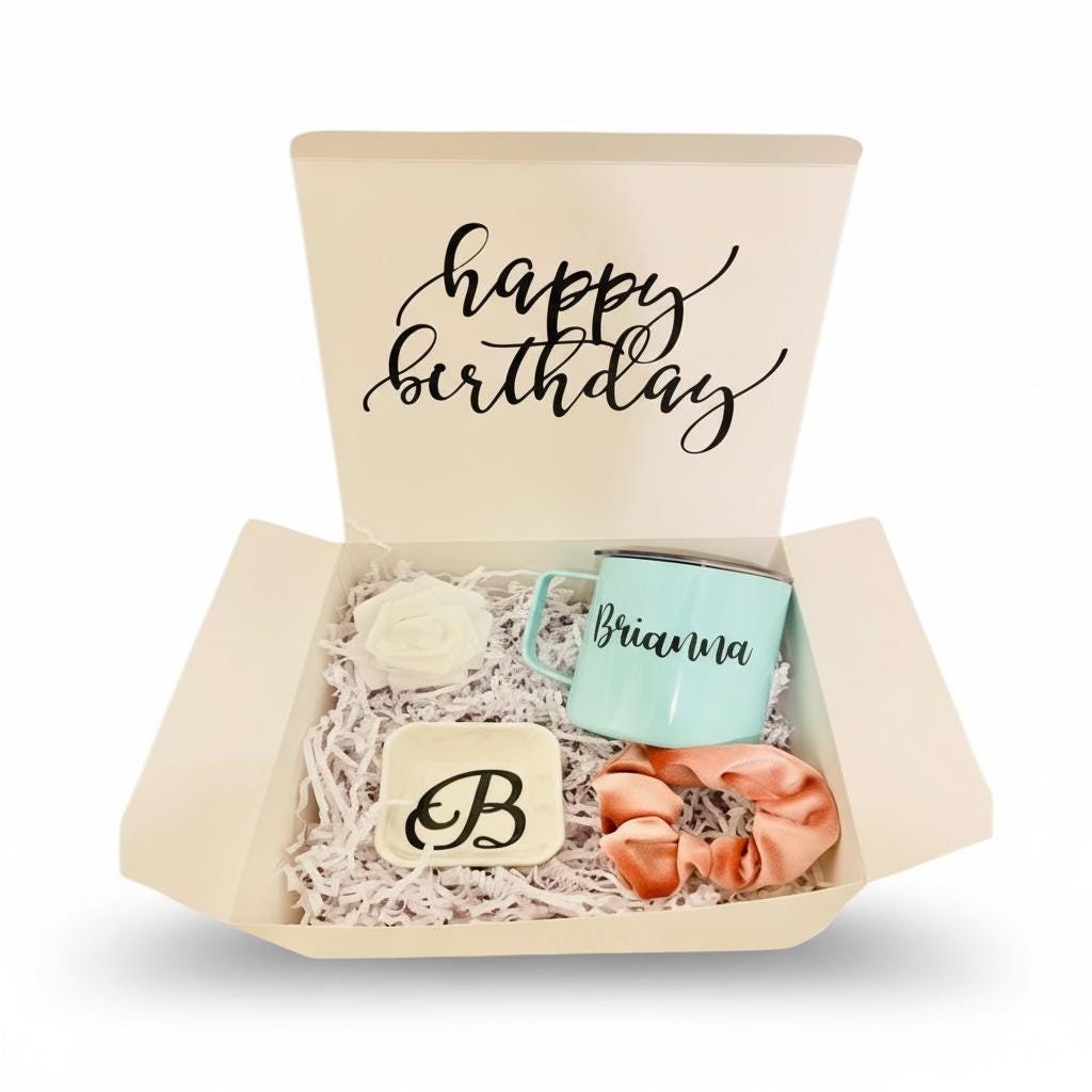 Personalized Birthday Gift Box: Insulated Mug & Card