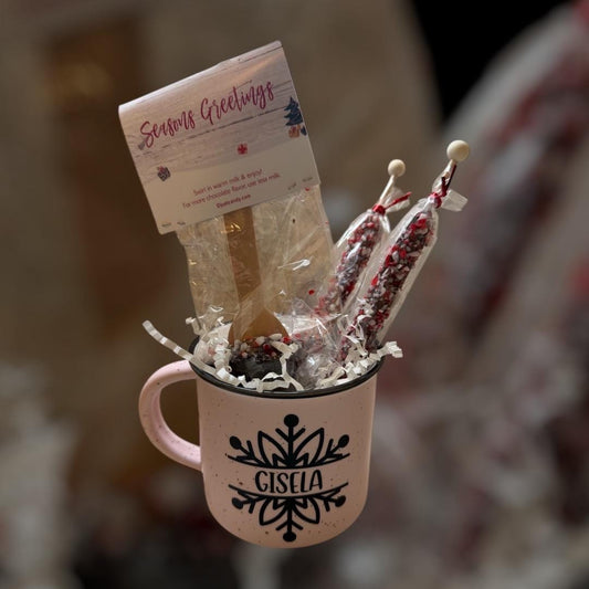 Personalized Snowflake Mug | Custom Name Winter Coffee Cup | Holiday Hot Cocoa Gift