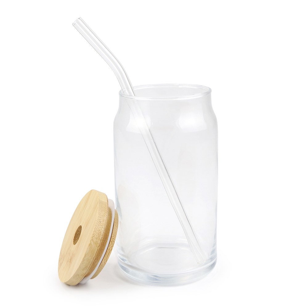 Personalized Snowflake Glass Tumbler with Lid and Straw (16 oz)