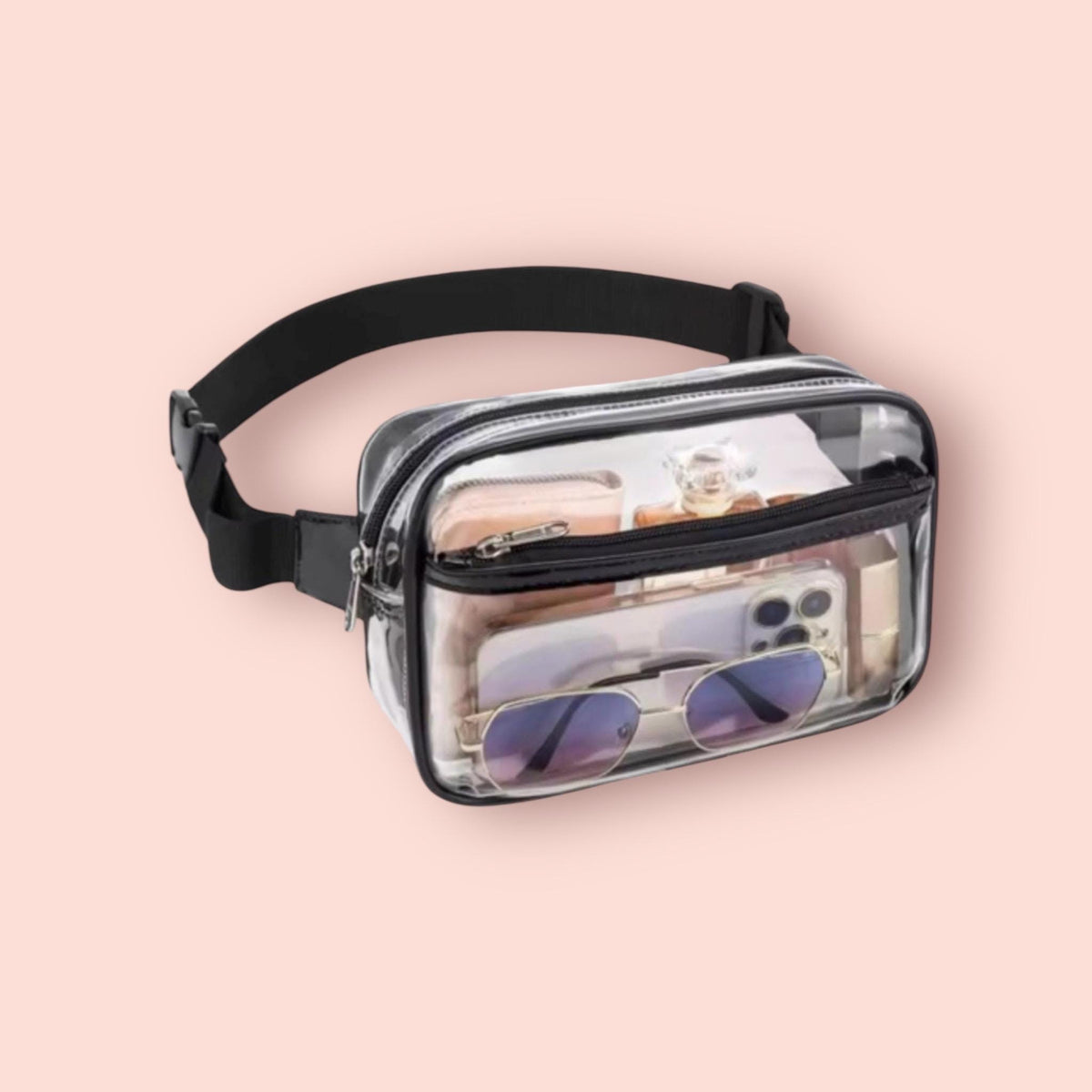 Clear Stadium Fanny Pack: Waterproof PVC Waist Bag with Adjustable Strap