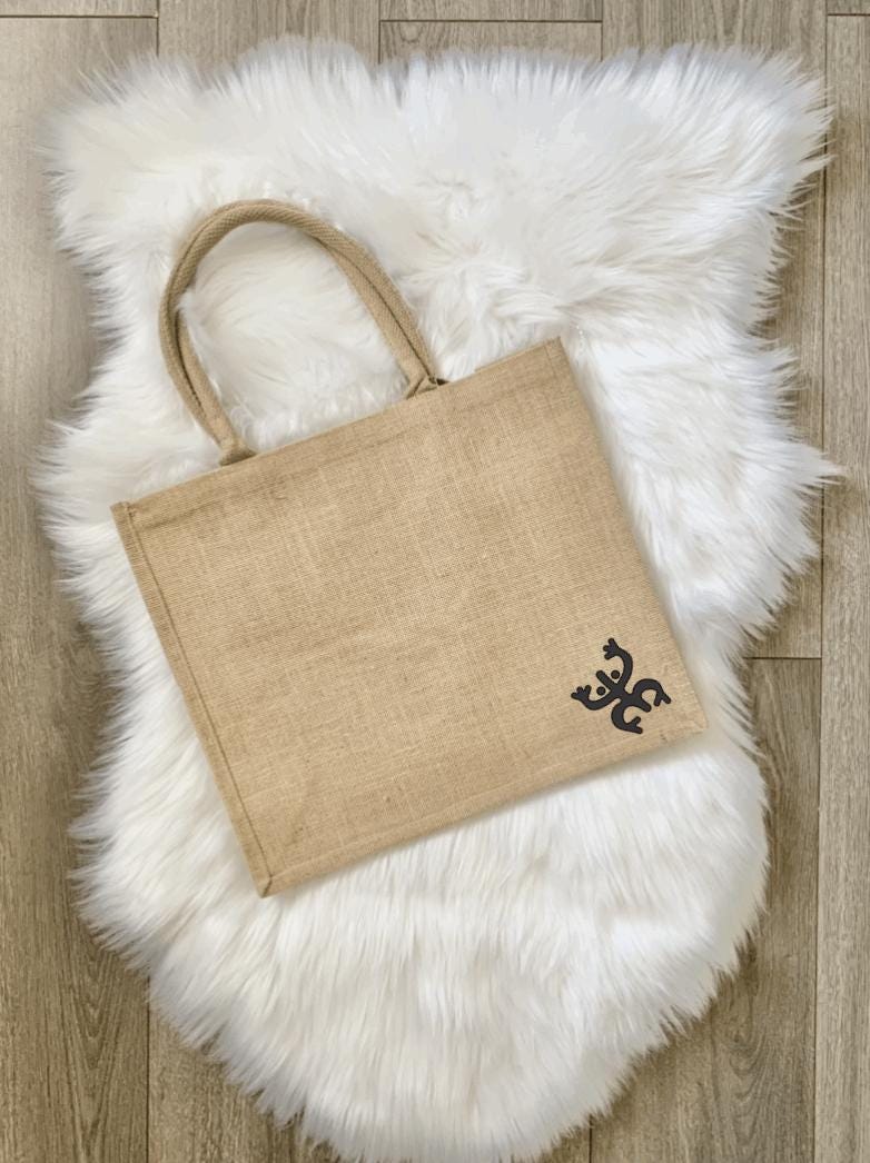 Taino Puerto Rico Burlap Tote Bag: Eco-Friendly Beach Carryall