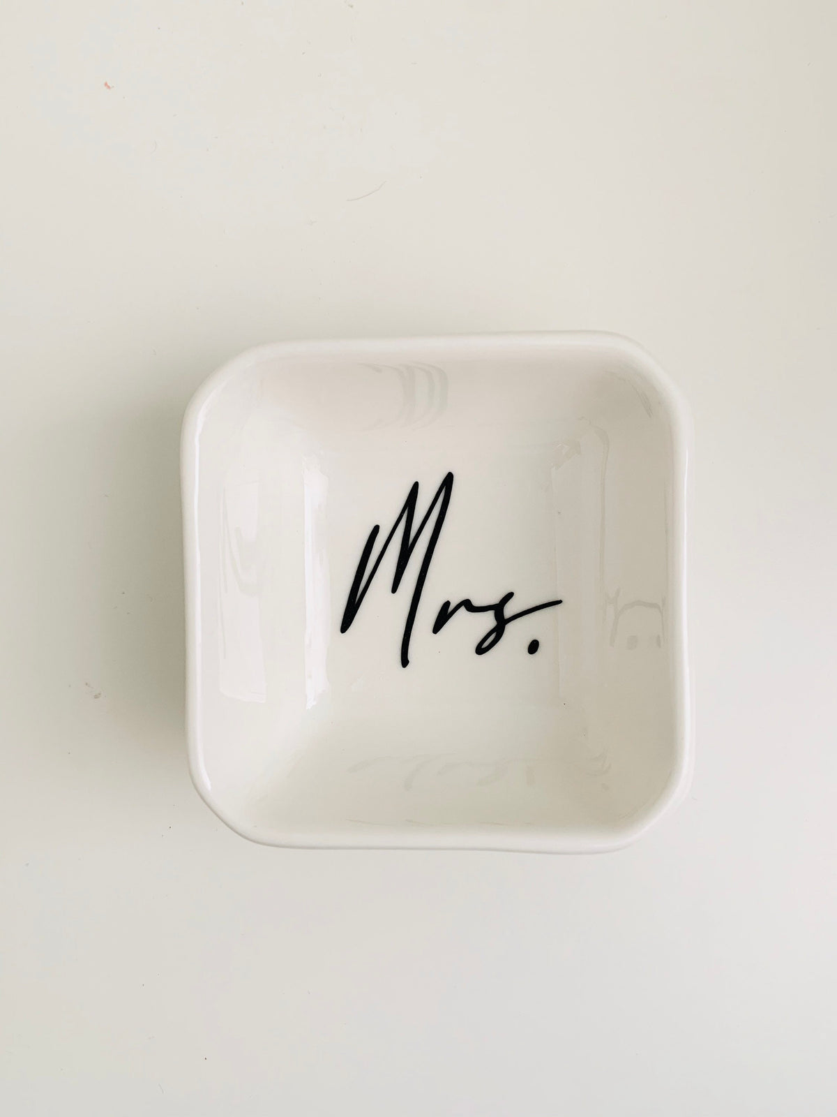 Mrs. Ring Dish for Engagement Ring and Wedding Band | Rose Gold Jewelry Tray | Bridal Shower Gift | Future Mrs Accessory