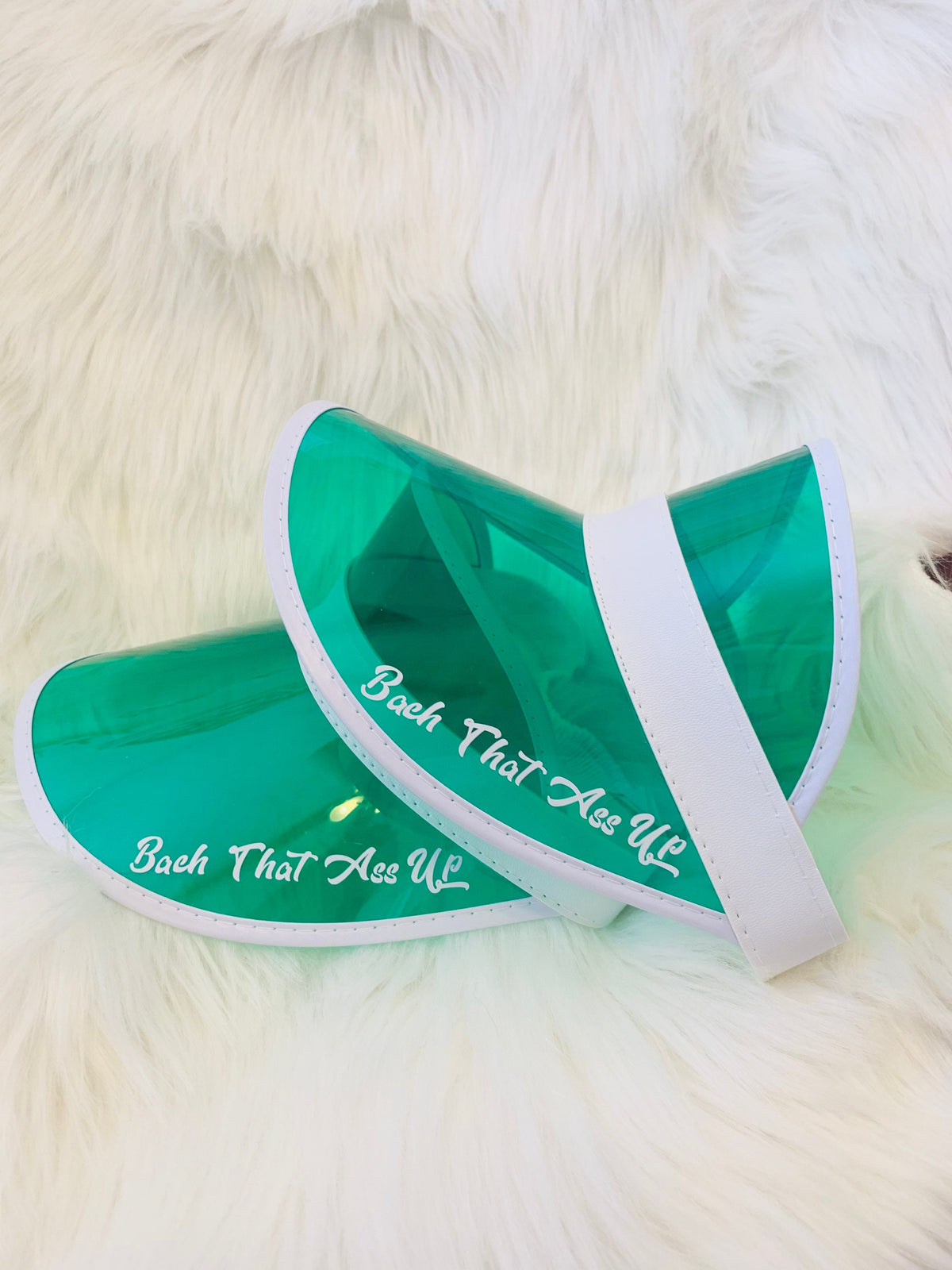 Bach That Ass Up Bachelorette Visor, Iridescent Party Sun Visor