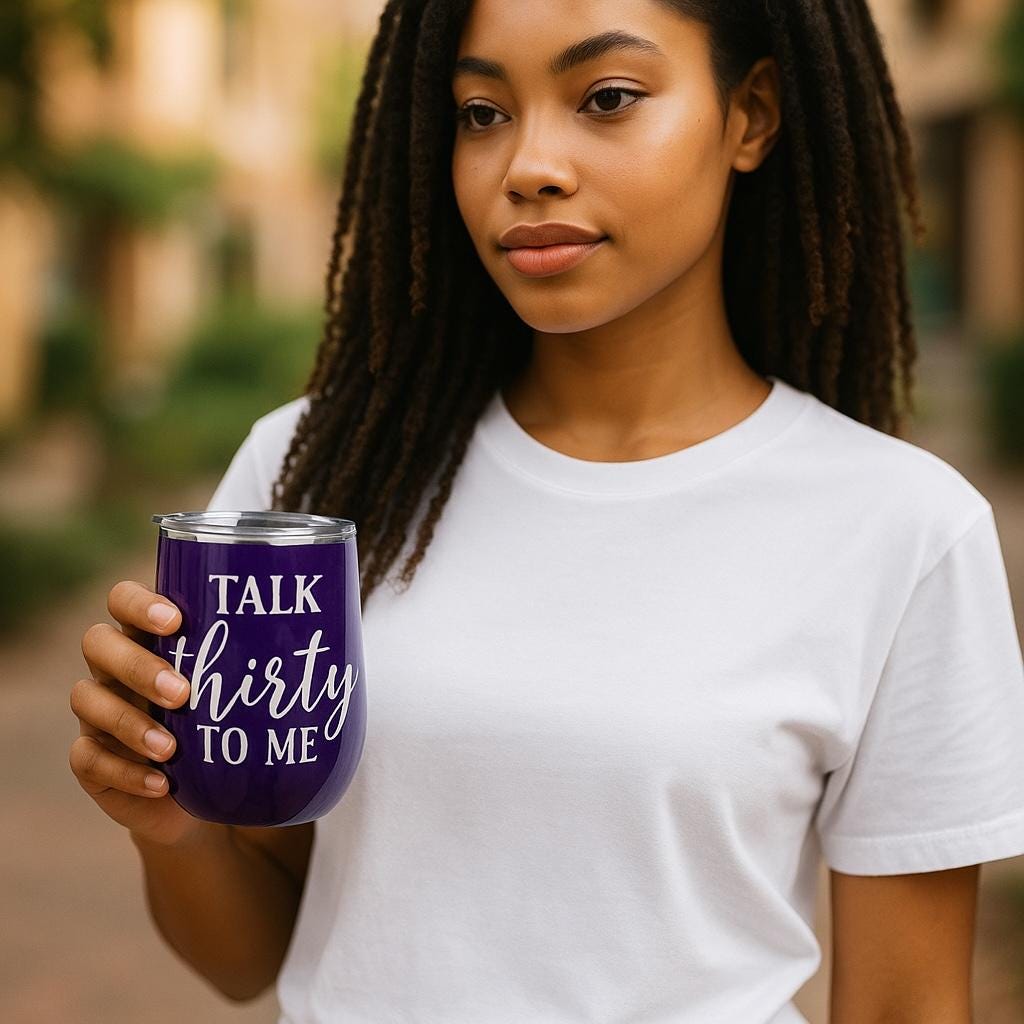 Talk Thirty To Me Wine Tumbler: 30th Birthday Gift