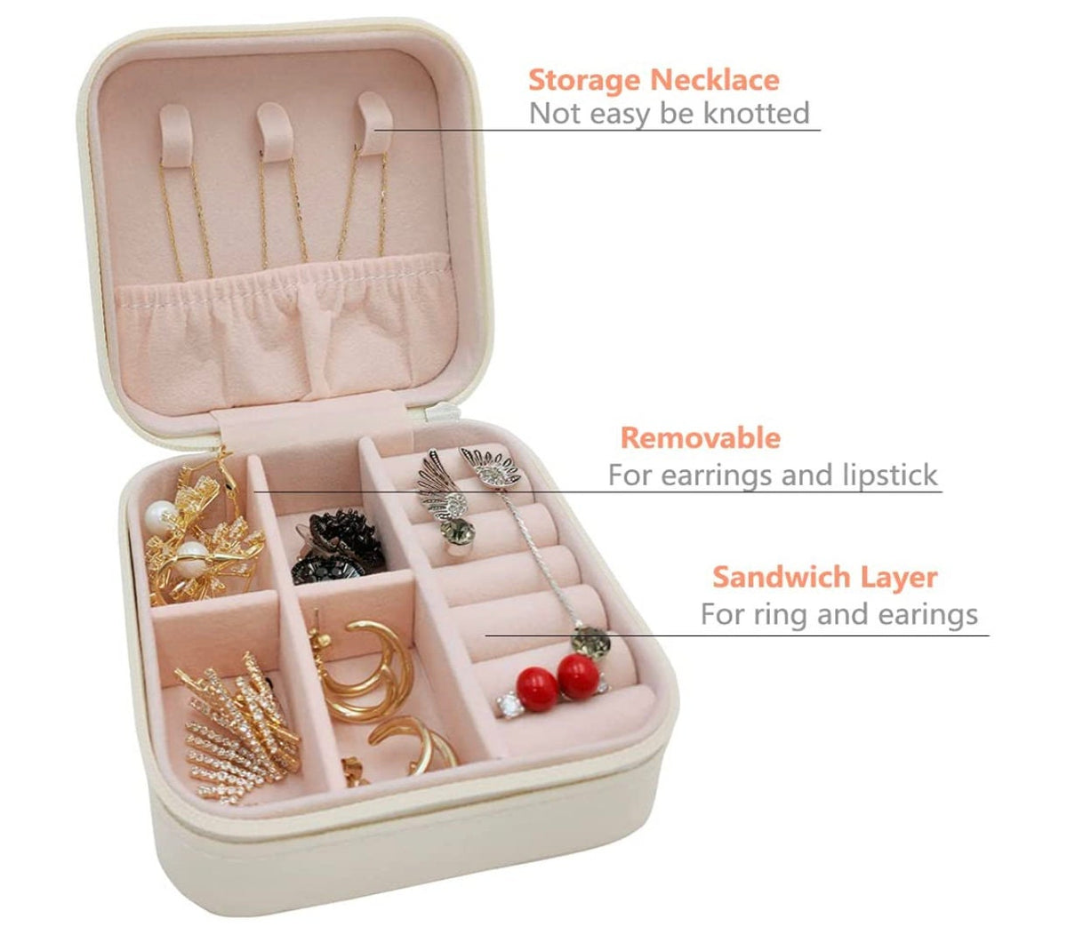 Personalized Velvet Travel Jewelry Box, Custom Monogram Gift