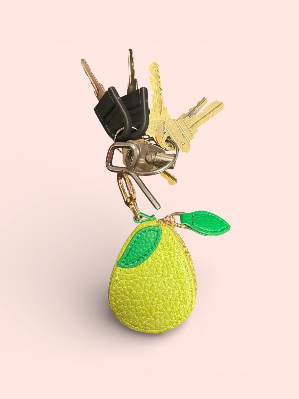 Lemon Coin Purse Keychain • Yellow Vegan Leather Earbud Case