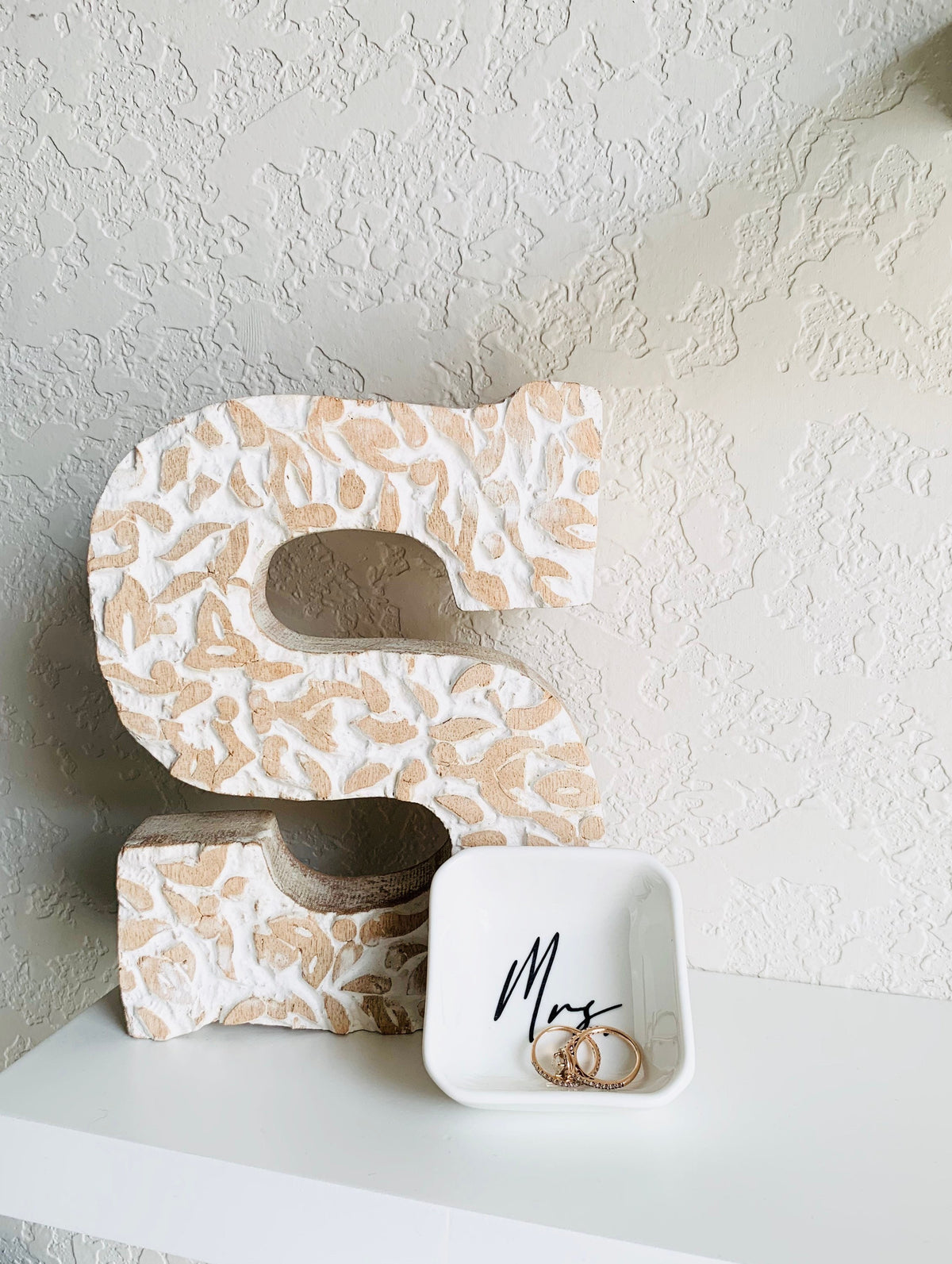 Mrs. Ring Dish for Engagement Ring and Wedding Band | Rose Gold Jewelry Tray | Bridal Shower Gift | Future Mrs Accessory