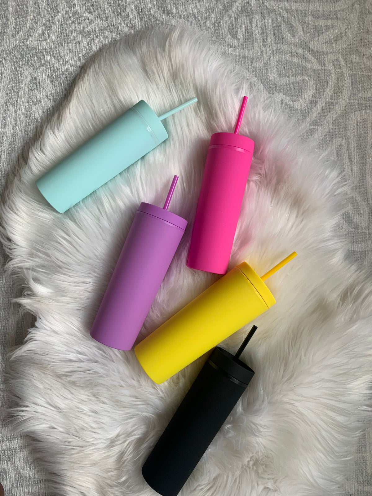 Mom Est. 16oz Tumbler with Straw: Double Wall Acrylic Tumbler