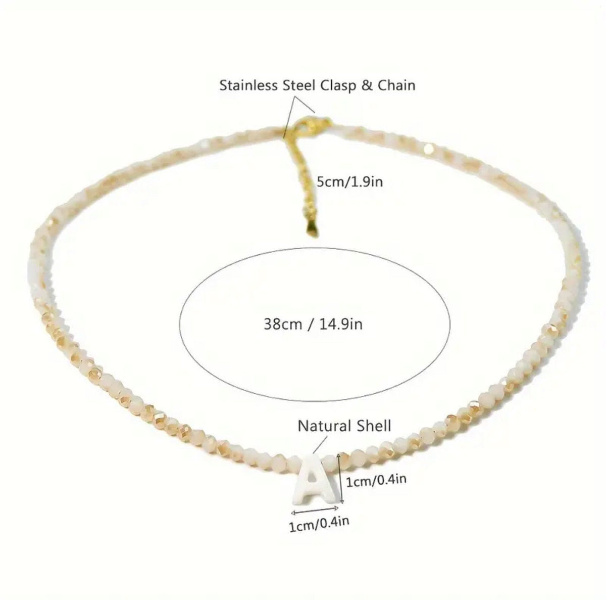 Initial Beaded Necklace | Custom Letter Bridesmaid Gift