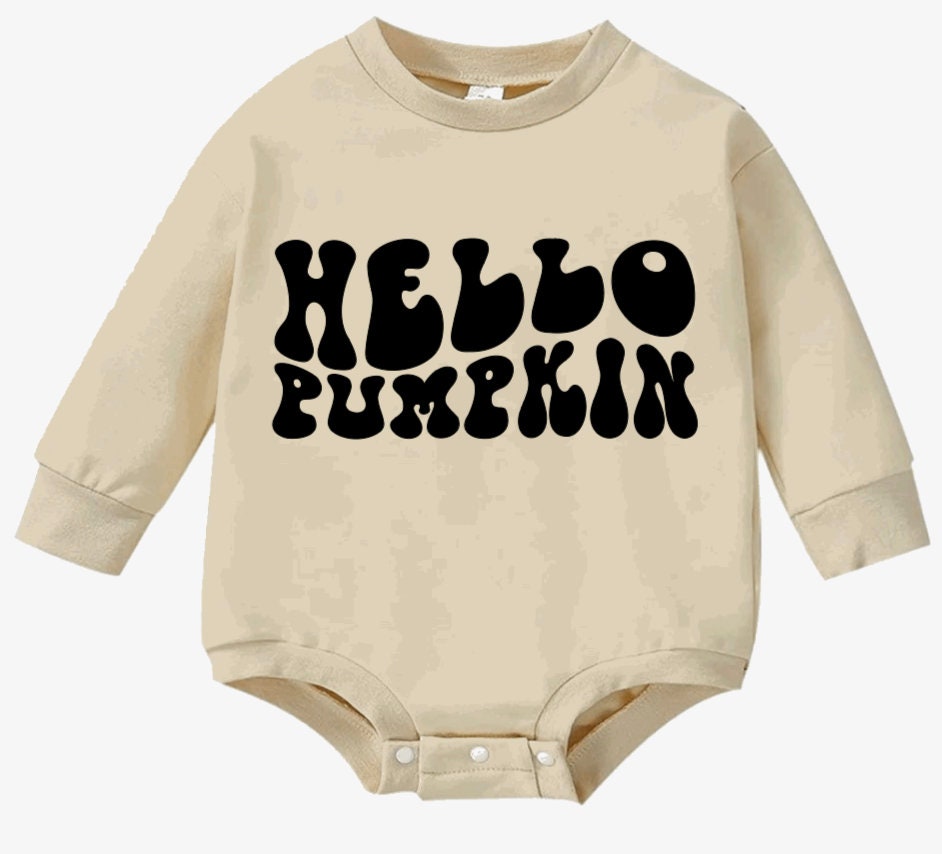 Hello Pumpkin Unisex Personalized Baby Rompers
