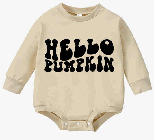 Hello Pumpkin Unisex Personalized Baby Rompers