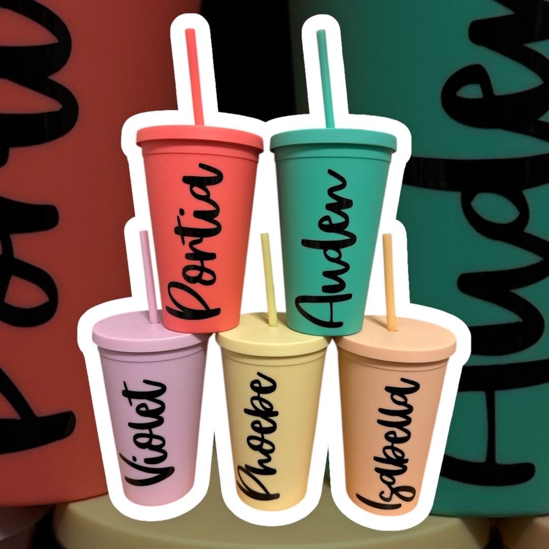 Personalized Tumbler 16oz | Matte Acrylic Tumbler, Gift for Friend
