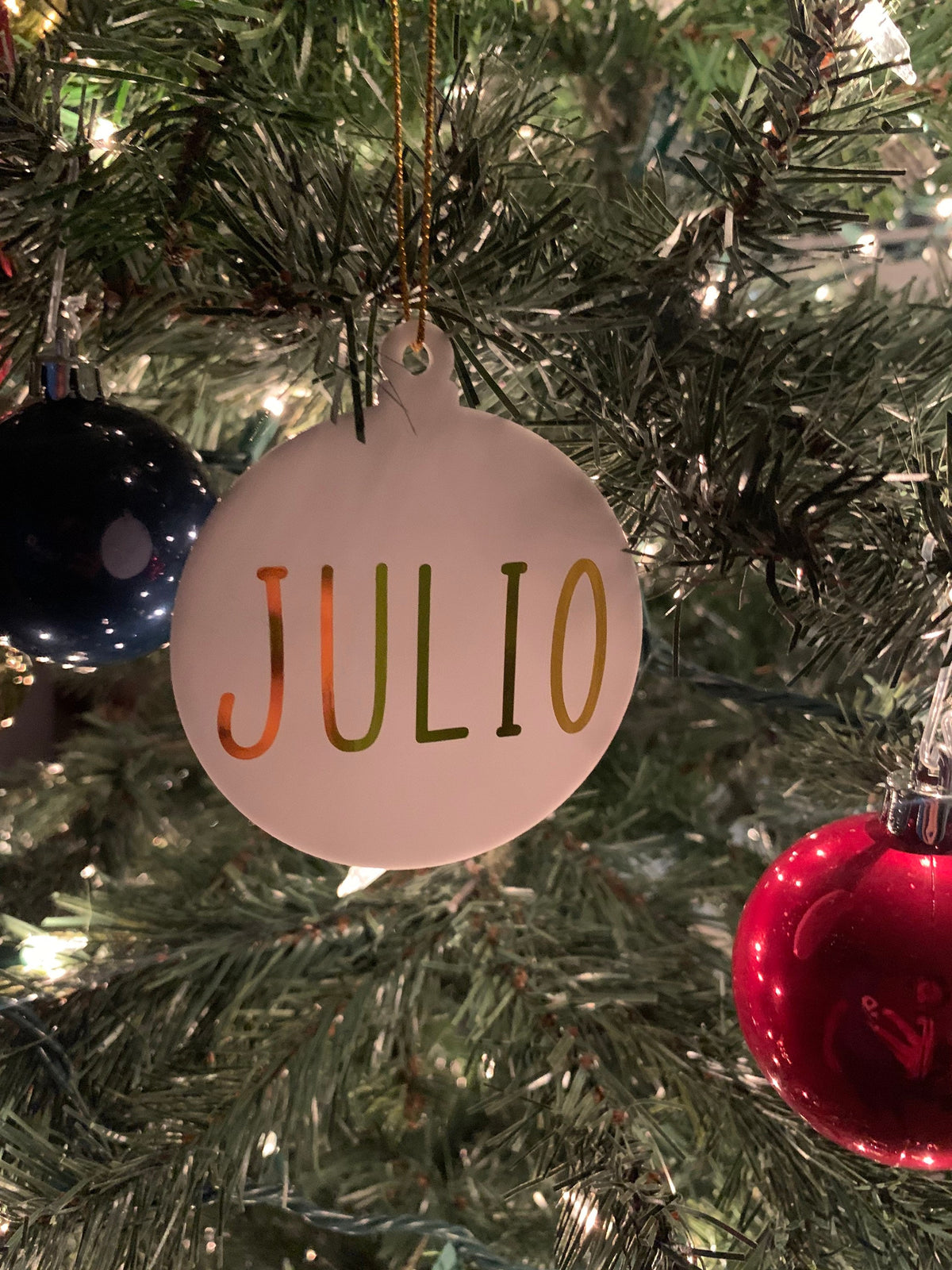 Personalized Acrylic Christmas Ornament: Family Name Holiday Decoration
