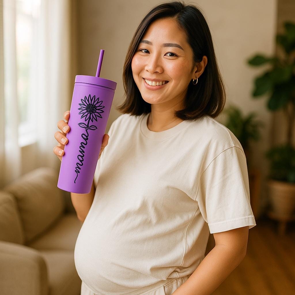 Mama Tumbler: 16oz Double Wall Acrylic Cup with Straw