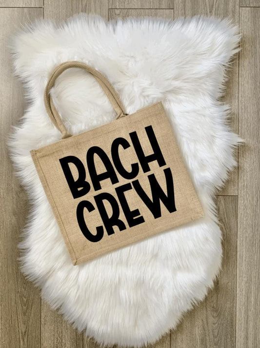 Bach Crew Jute Burlap Tote Bag: Bachelorette Party Gift