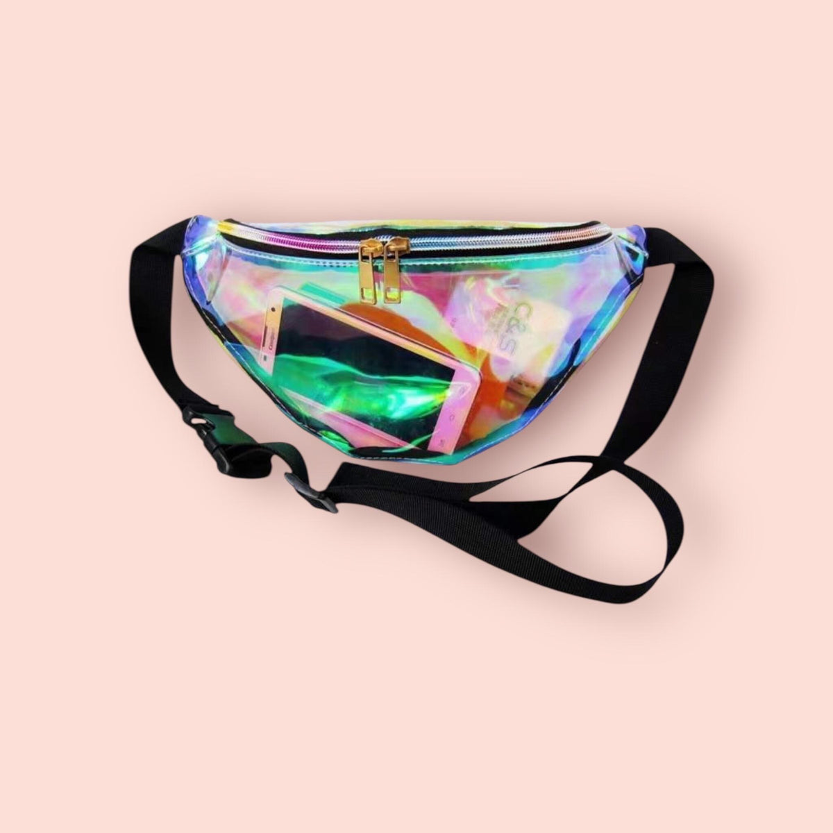 Personalized Iridescent Fanny Pack, Holographic Waist Bag, Bachelorette Party Gift