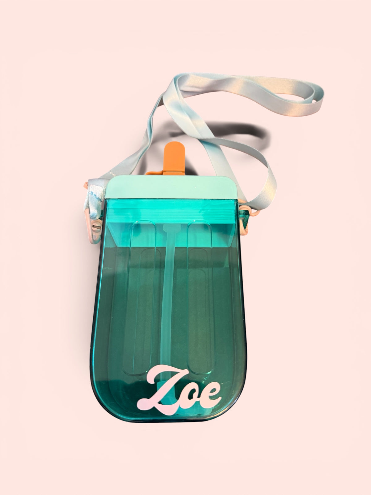 Personalized Water Bottle Canteen with Crossbody Strap | Custom Name Flat Water Bottle Bag for Travel, Beach, & Festivals