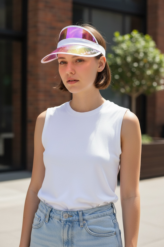 Bach That Ass Up Bachelorette Visor, Iridescent Party Sun Visor