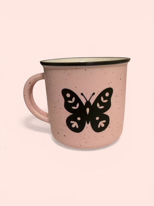 Pink Ceramic Butterfly Mug | Mother's Day Gift