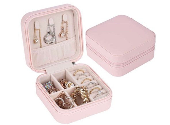 Personalized Velvet Travel Jewelry Box, Custom Monogram Gift