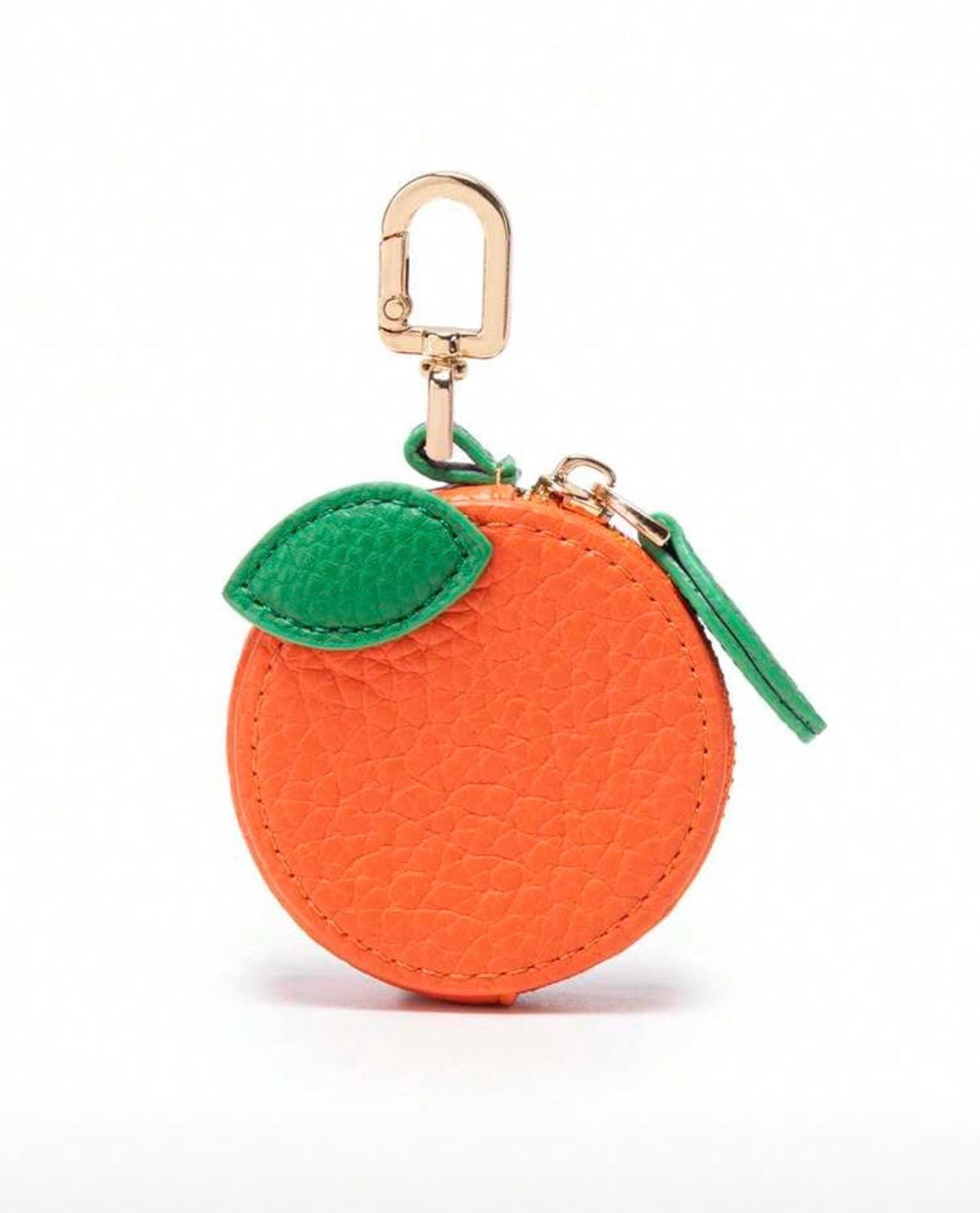 Lemon Coin Purse Keychain • Yellow Vegan Leather Earbud Case