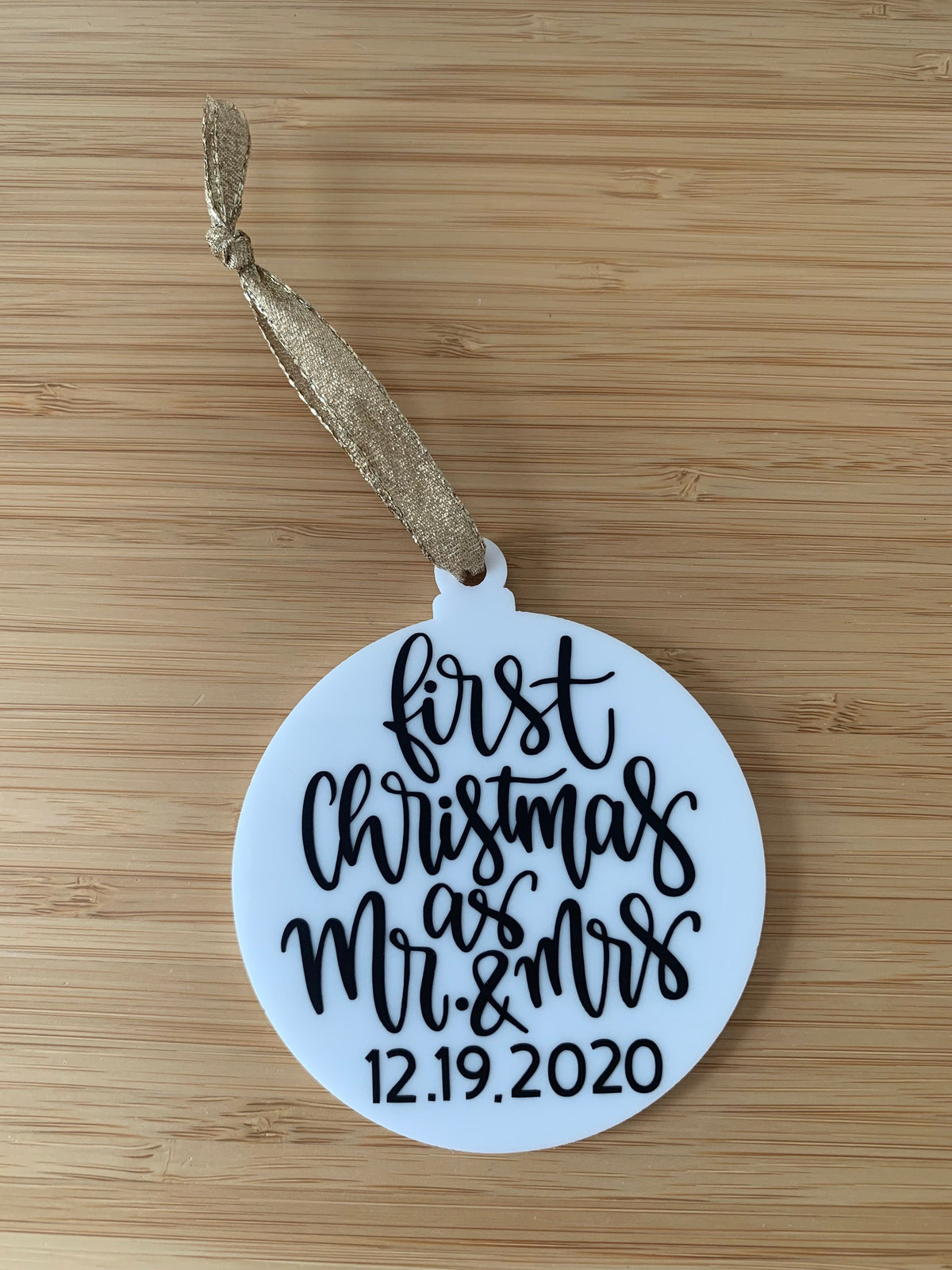 First Christmas as Mrs. and Mr. Ornament Christmas Ornament 2020 | Christmas Tree Decoration, Holiday Gift, Family Name Acrylic Ornament