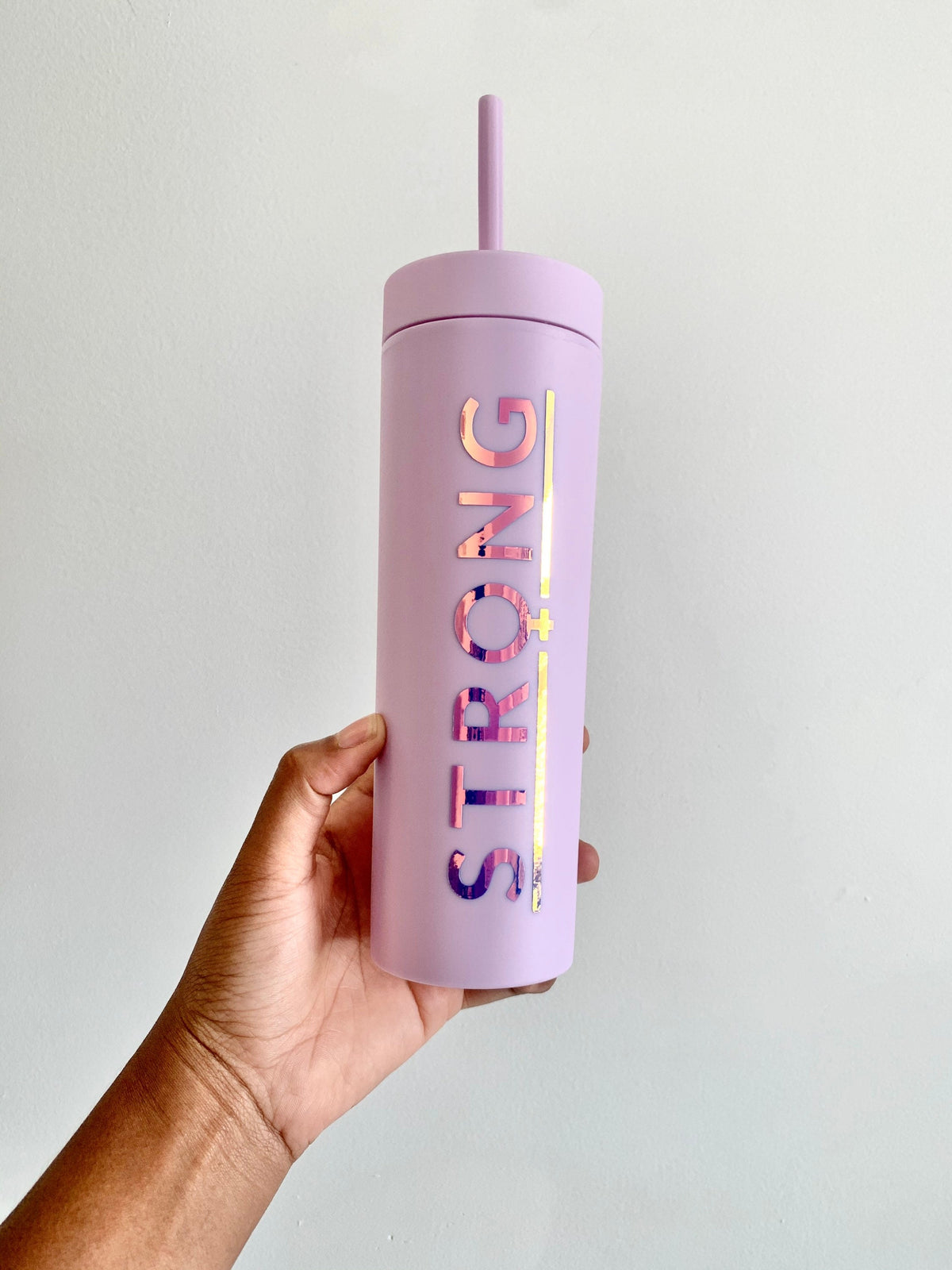 Female Strong Tumbler: 16oz Double Wall Acrylic Cup with Straw