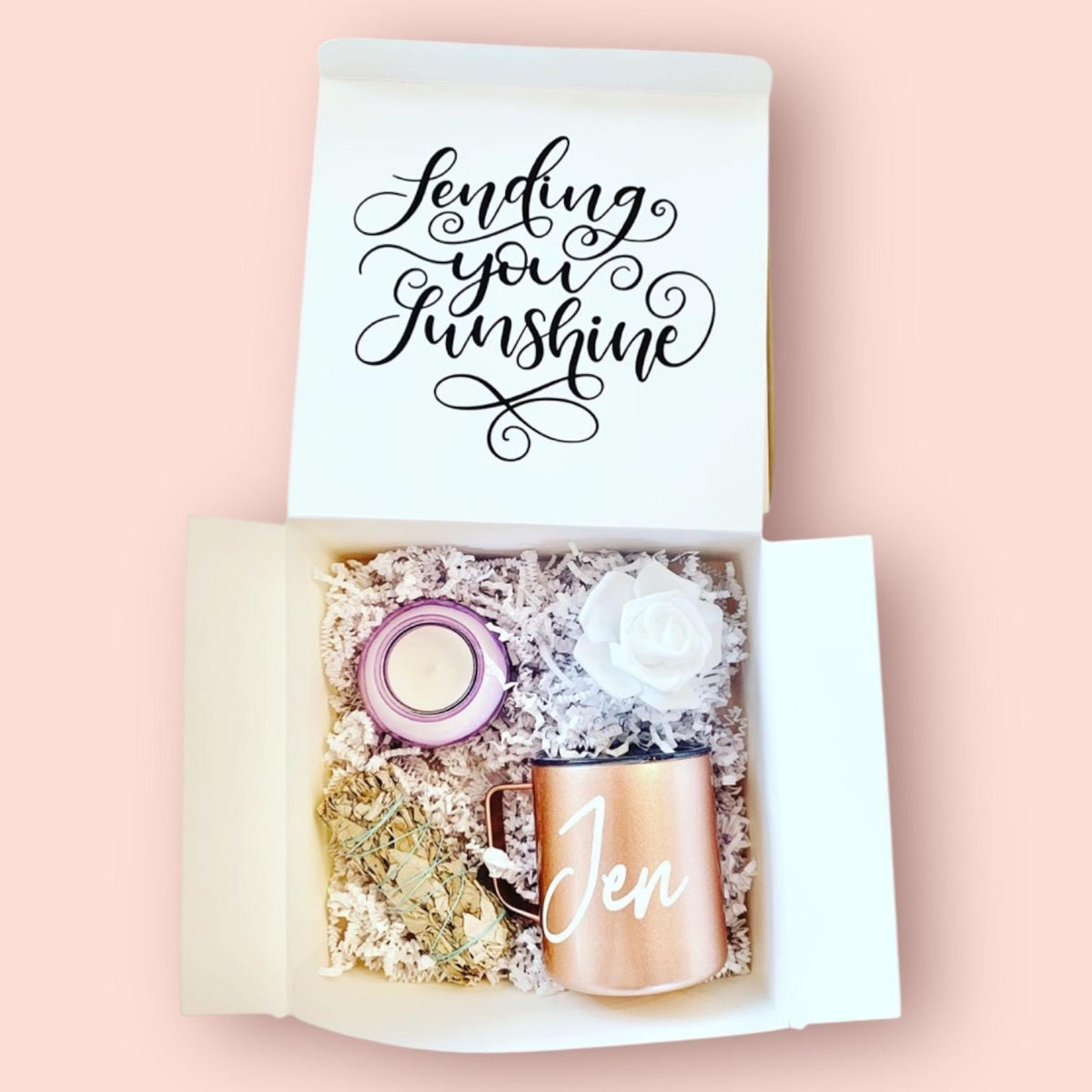 Sending Sunshine Gift Box: Personalized Insulated Mug Care Package