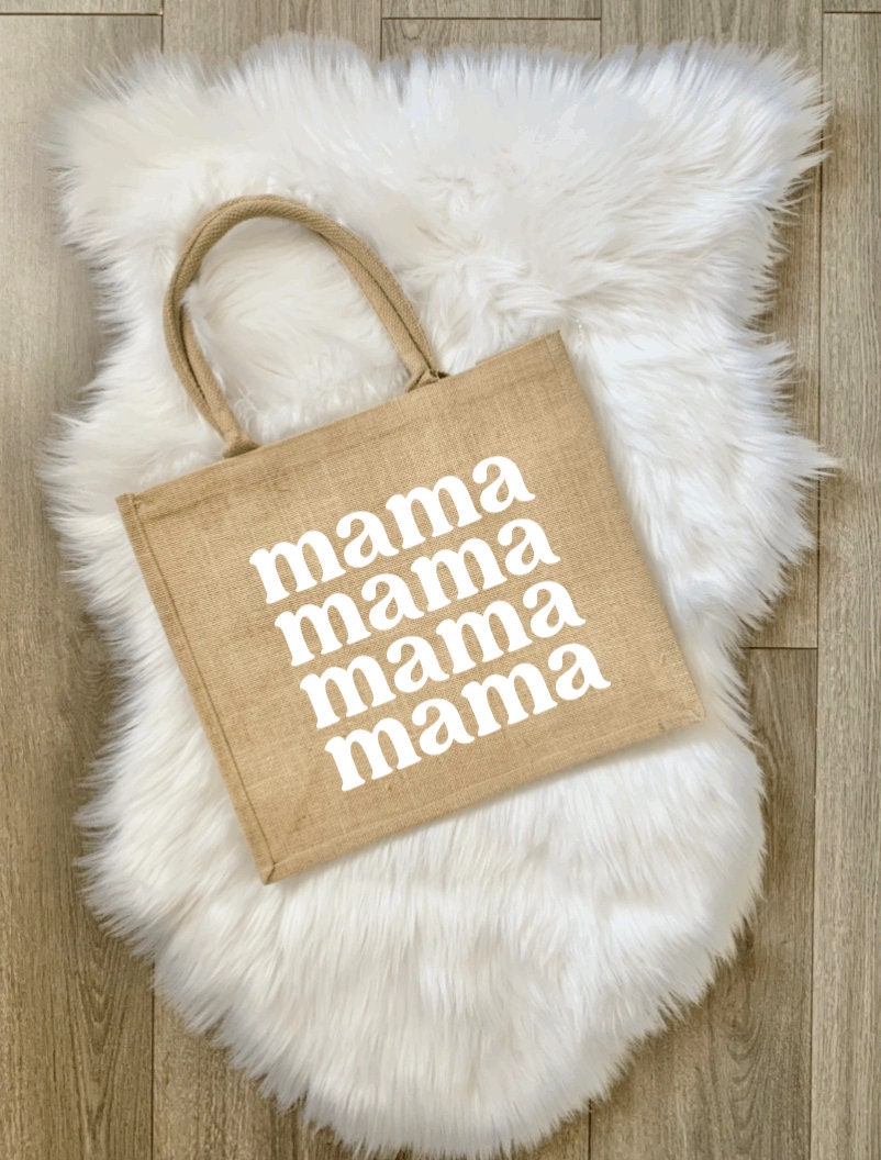 Mama Jute Tote Bag: Eco-Friendly Burlap Beach Bag
