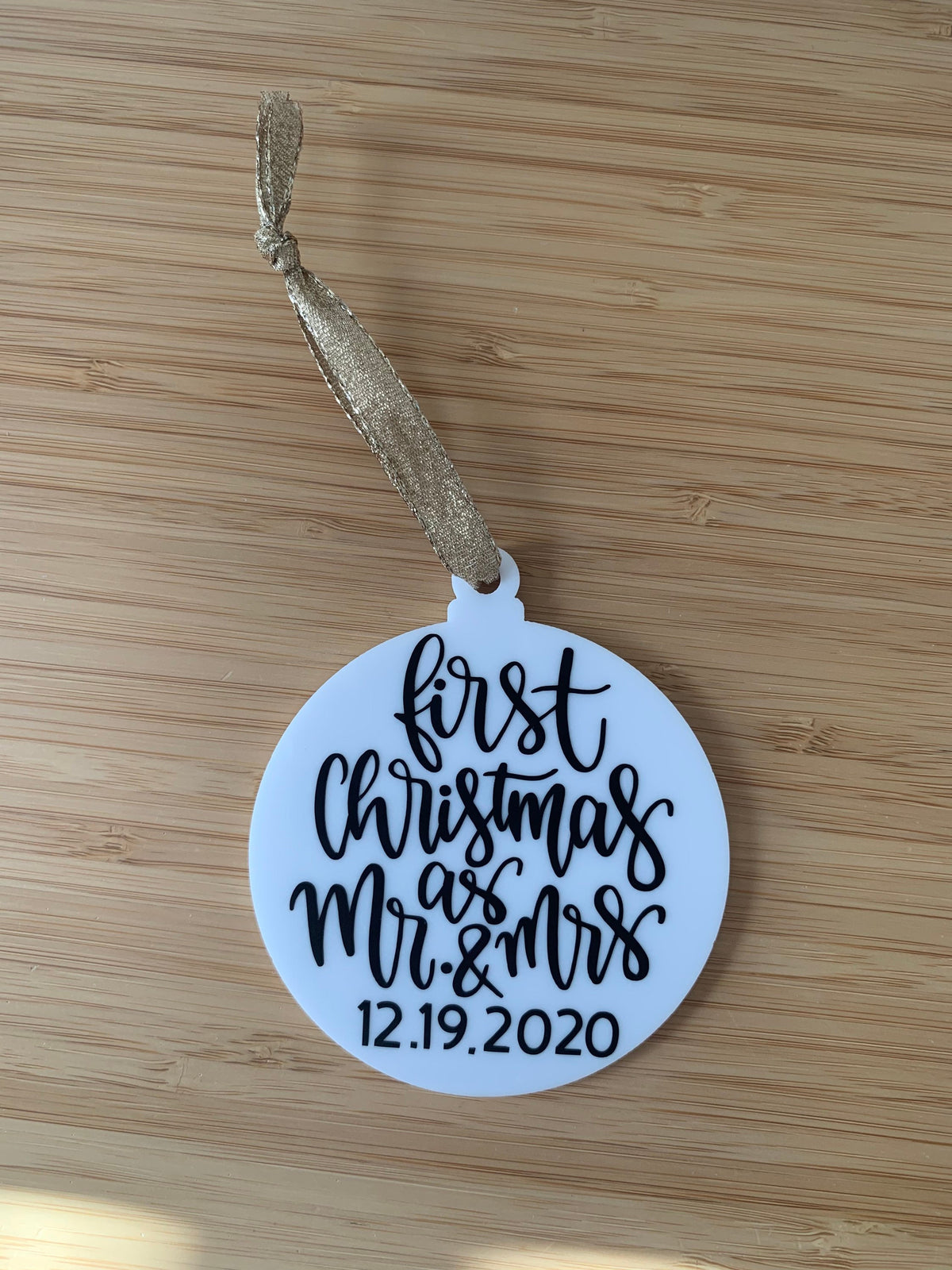 First Christmas as Mrs. and Mr. Ornament Christmas Ornament 2020 | Christmas Tree Decoration, Holiday Gift, Family Name Acrylic Ornament