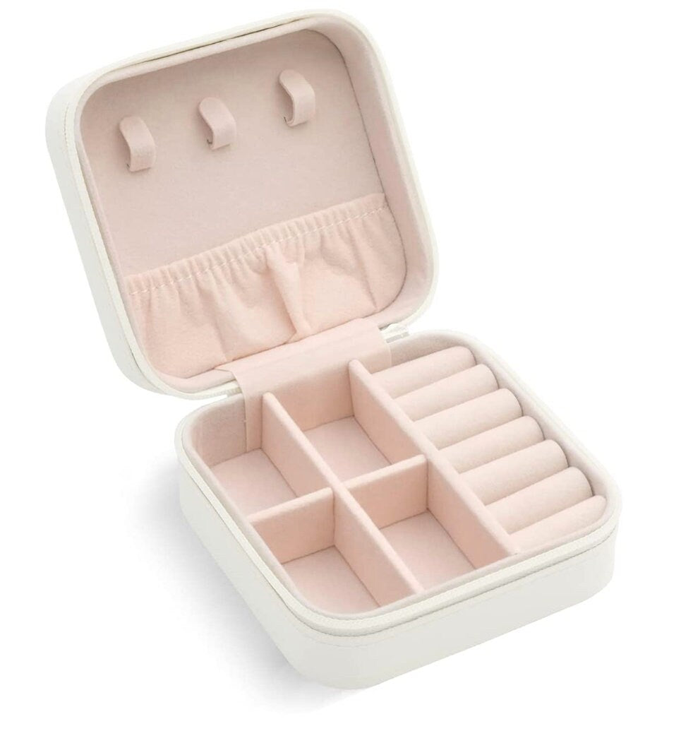 Personalized Velvet Travel Jewelry Box, Custom Monogram Gift