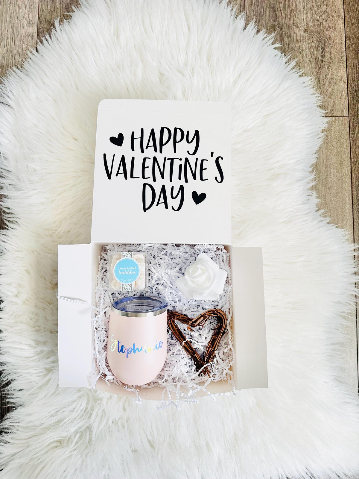 My Valentine  Custom Gift Box | Valentine Gift Box Personalized wine Tumbler  | Gifts for her | Galentine