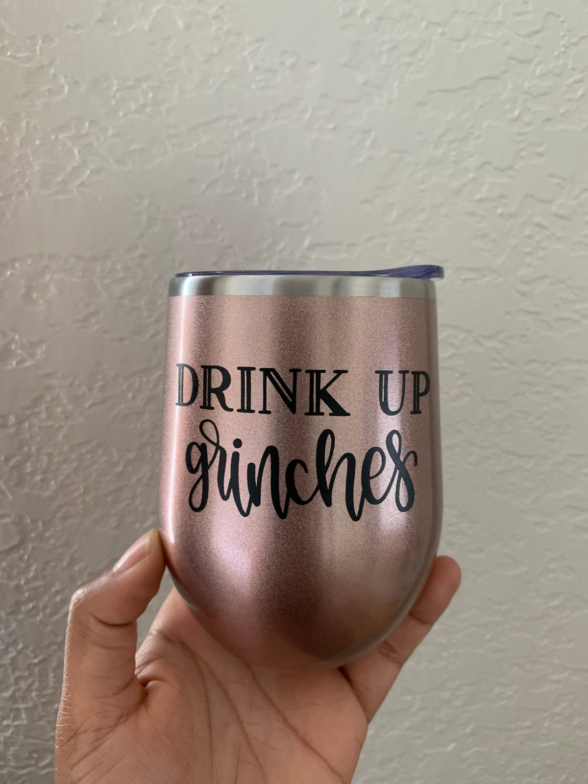 Christmas Edition Insulated Wine Tumblers | Will Wrap for Wine | Drink up Grinches| Eucalyptus | Drinkware